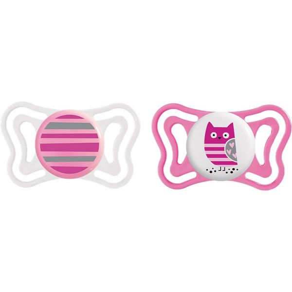 Chicco Chicco Physio Light 6-16m биберон Girl-Strips/Owl 2 бр.