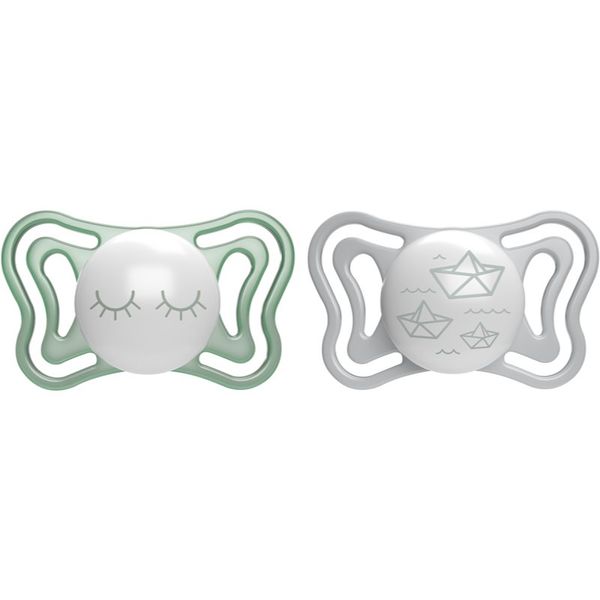 Chicco Chicco Physio Light Physio Forma Night биберон 16-36 m Green/Grey 2 бр.