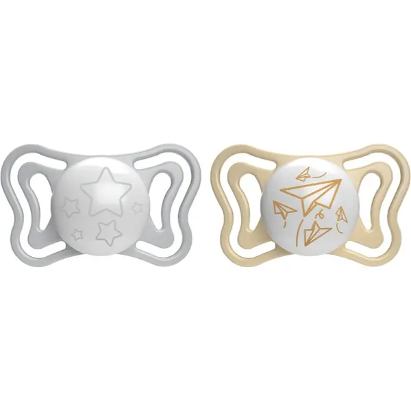 Chicco Chicco Physio Light Physio Forma Night биберон 6-16 m Grey/Gold 2 бр.