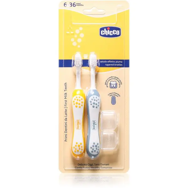 Chicco Chicco Toothbrush Set 6-36m четка за зъби за деца Indigo-Mustard