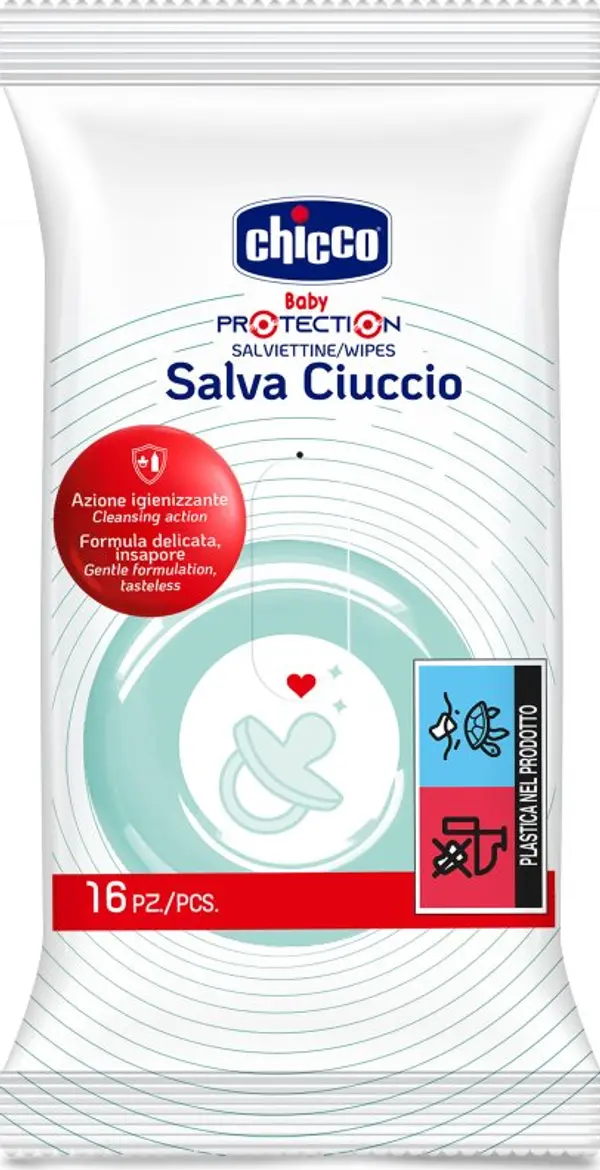 Chicco Chicco Wipes мокри кърпички за биберон 16 бр.