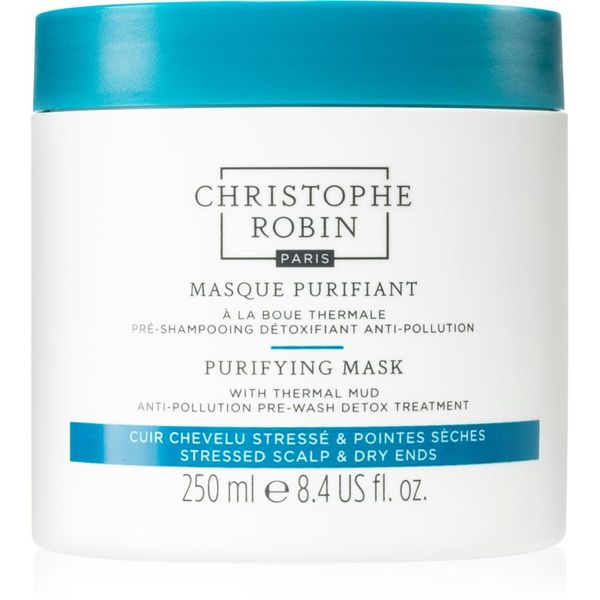 Christophe Robin Christophe Robin Purifying Mask with Thermal Mud почистваща маска  за коса, изложена на замърсен въздух 250 мл.