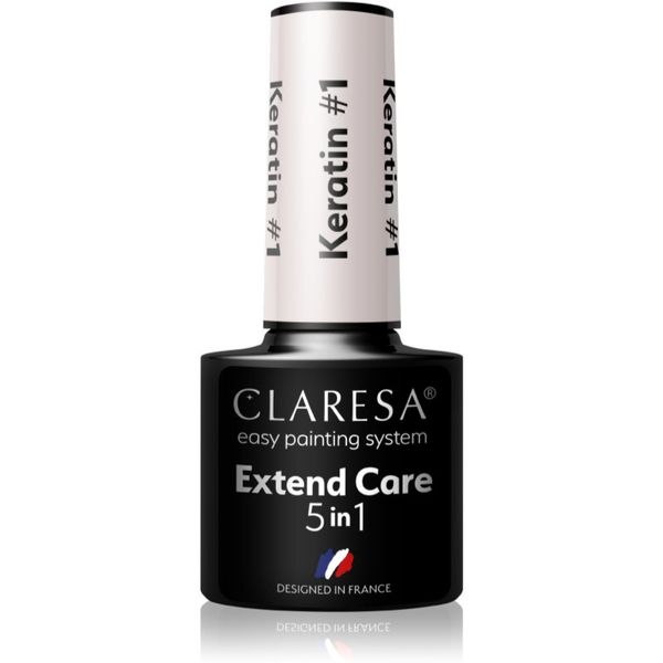 Claresa Claresa Extend Care 5 in 1 Keratin основен лак за нокти с гел с подхранващ ефект цвят #1 5 гр.