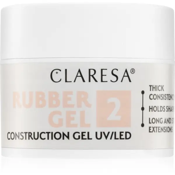 Claresa Claresa Rubber Gel Construction Gel UV/LED гел-лак за удължаване на ноктите цвят 2 12 гр.