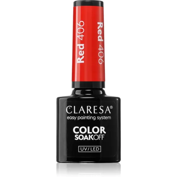 Claresa Claresa SoakOff UV/LED Color Rainbow Explosion гел лак за нокти цвят RED 406 5 гр.