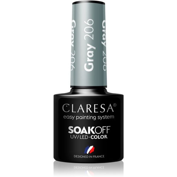 Claresa Claresa SoakOff UV/LED Color Savanna Vibes гел лак за нокти цвят Gray 206 5 гр.