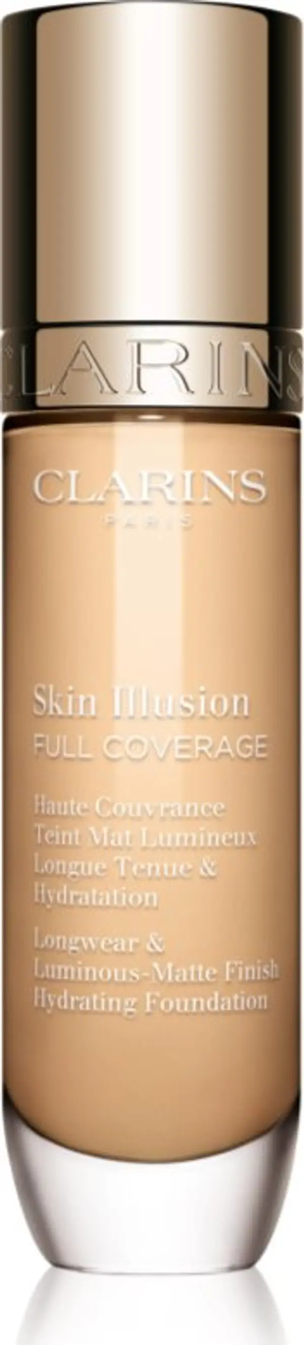 Clarins Clarins Skin Illusion Hydrating Foundation високо покривен фон дьо тен цвят 101W 30 мл.