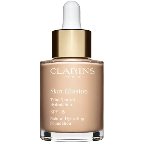 Clarins Clarins Skin Illusion Natural Hydrating Foundation озаряващ хидратиращ фон дьо тен SPF 15 цвят 102.5C Porcelain 30 мл.
