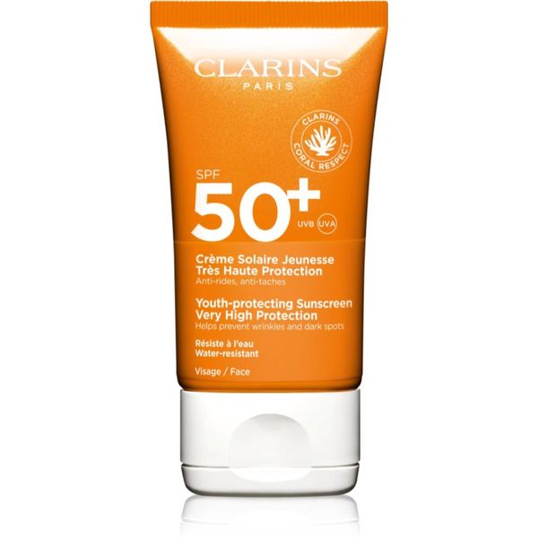 Clarins Clarins Sun Care Youth-Protecting Sunscreen слънцезащитен крем за лице SPF 50+ 50 мл.