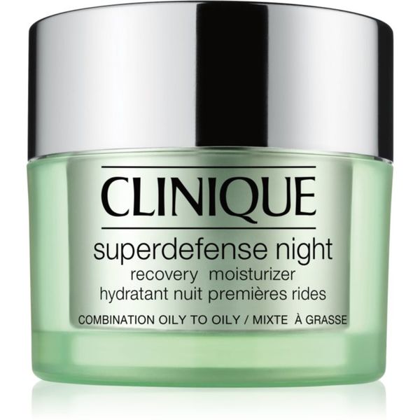 Clinique Clinique Superdefense™ Night Recovery Moisturizer хидратиращ нощен крем против бръчки за смесена и мазна кожа 50 мл.