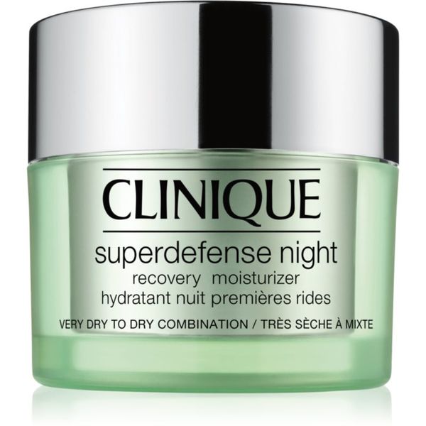 Clinique Clinique Superdefense™ Night Recovery Moisturizer нощен хидратиращ крем против първите признаци на стареене на кожата 50 мл.