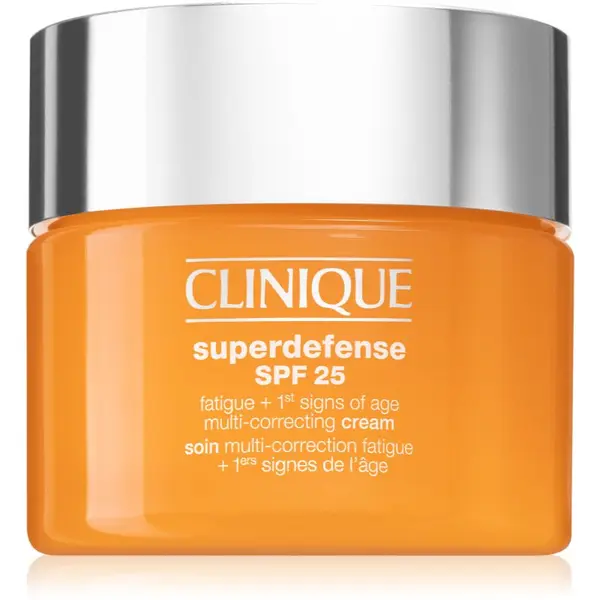 Clinique Clinique Superdefense™ SPF 25 Fatigue + 1st Signs Of Age Multi-Correcting Cream крем против първи белези на стареене за суха и смесена кожа SPF 25 30