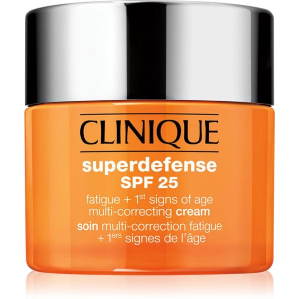 Clinique Clinique Superdefense™ SPF 25 Fatigue + 1st Signs Of Age Multi-Correcting Cream крем против първи белези на стареене за суха и смесена кожа SPF 25 50