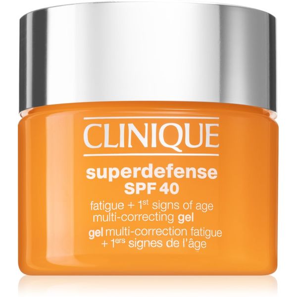 Clinique Clinique Superdefense™ SPF 40 Fatigue + 1st Signs of Age Multi Correcting Gel хидратиращ гел против първите признаци на стареене на кожата SPF 40 50 м