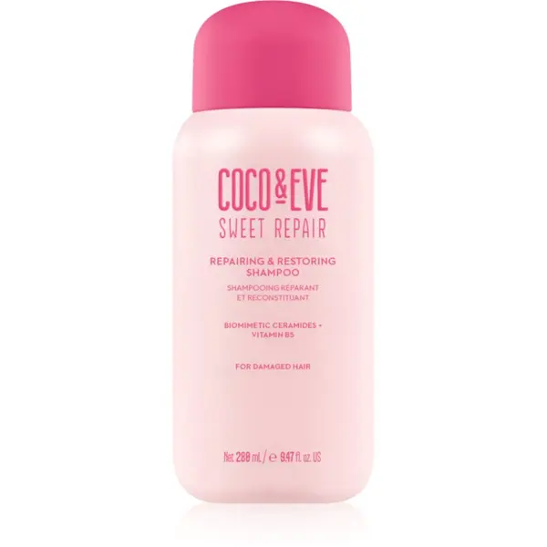 Coco & Eve Coco & Eve Sweet Repair Repairing & Restoring Shampoo интензивен регенериращ шампоан за увредена и боядисана коса 280 мл.