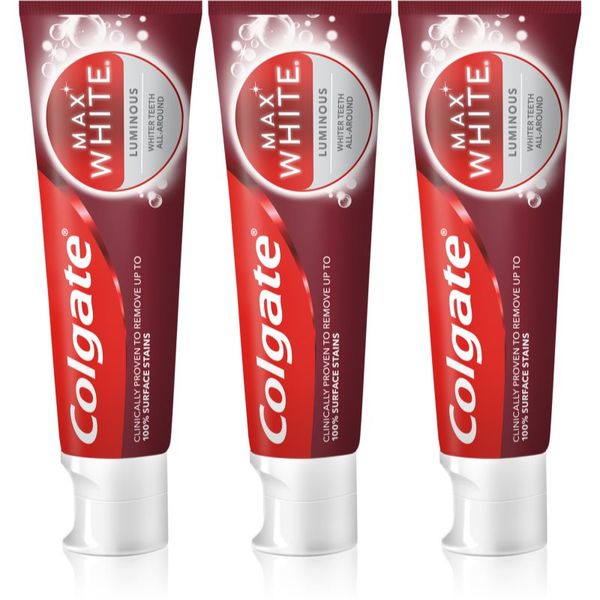 Colgate Colgate Max White Luminous паста за зъби за искрящи бели зъби 3 x 75 мл.