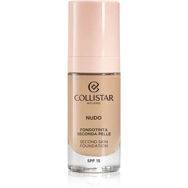 Collistar Collistar NUDO Second Skin Foundation SPF 15 озаряващ хидратиращ фон дьо тен с изглаждащ ефект цвят 2R Beige Rosato 30 мл.