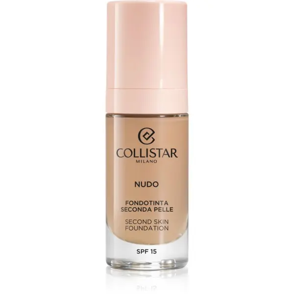 Collistar Collistar NUDO Second Skin Foundation SPF 15 озаряващ хидратиращ фон дьо тен с изглаждащ ефект цвят 3R Naturale Rosato 30 мл.