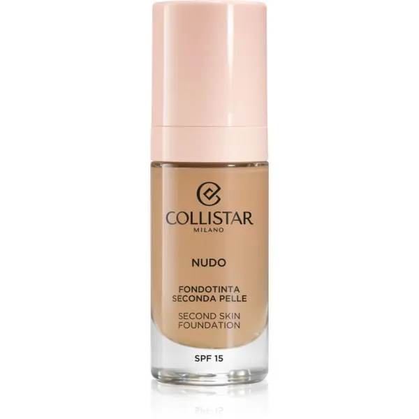 Collistar Collistar NUDO Second Skin Foundation SPF 15 озаряващ хидратиращ фон дьо тен с изглаждащ ефект цвят 4N Sabbia 30 мл.
