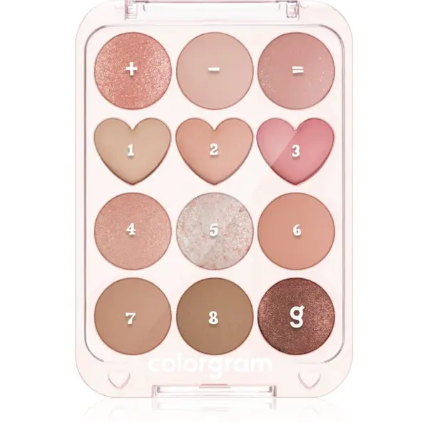 Colorgram Colorgram Pin Point Eyeshadow Palette палитра сенки за очи за перфектен външен вид цвят 01 Peach+Coral 9.9 гр.