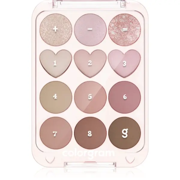 Colorgram Colorgram Pin Point Eyeshadow Palette палитра сенки за очи за перфектен външен вид цвят 02 Pink+Mauve 9.9 гр.