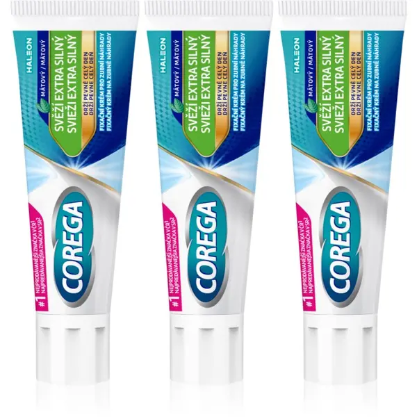 Corega Corega Fresh Extra Strong лепило крем за зъбни протези 3x40 гр.