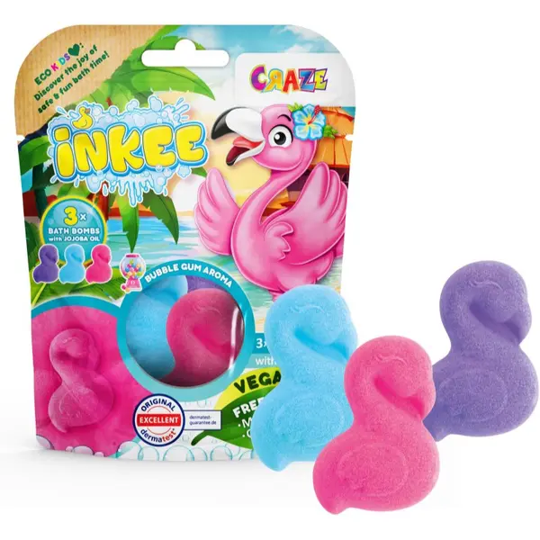 Craze Craze INKEE Flamingo бомбичка за вана за деца 3x55 гр.