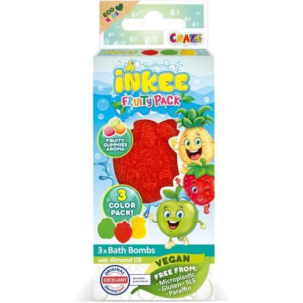 Craze Craze INKEE Fruity Pack бомбичка за вана за деца 3x15 гр.