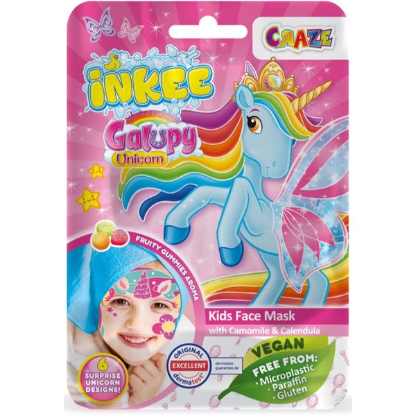 Craze Craze INKEE Unicorn платнена маска за деца 5y+ 1 бр.