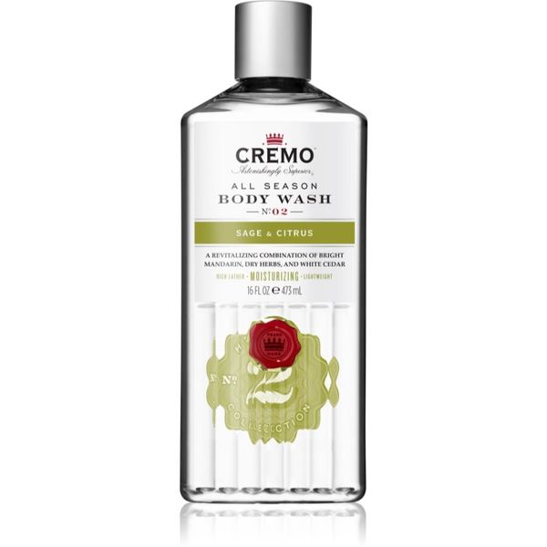 Cremo Cremo Sage and Citrus Body Wash почистващ душ гел за мъже 475 мл.