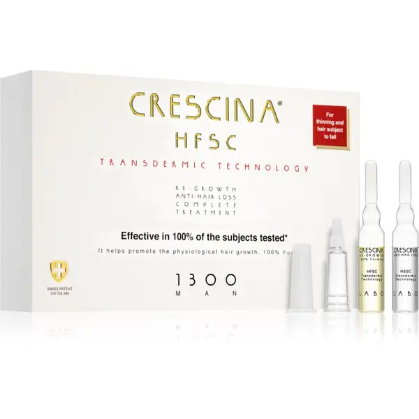 Crescina Crescina Transdermic 1300 Re-Growth and Anti-Hair Loss грижа за растеж на косата против косопад за мъже 20x3,5 мл.