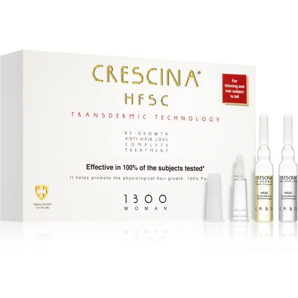 Crescina Crescina Transdermic 1300 Re-Growth and Anti-Hair Loss грижа за растеж на косата против косопад за жени 20x3,5 мл.