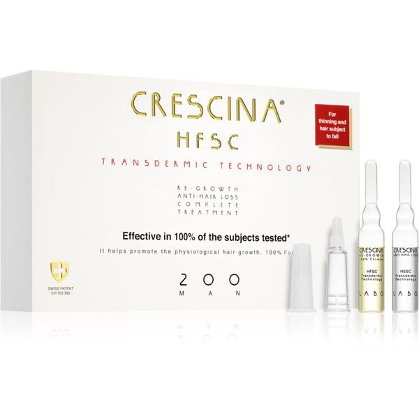 Crescina Crescina Transdermic 200 Re-Growth and Anti-Hair Loss грижа за растеж на косата против косопад за мъже 20x3,5 мл.