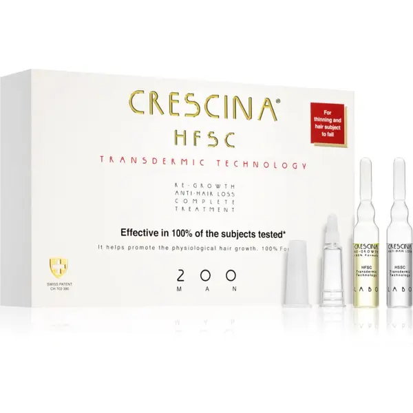 Crescina Crescina Transdermic 200 Re-Growth and Anti-Hair Loss грижа за растеж на косата против косопад за мъже 20x3,5 мл.
