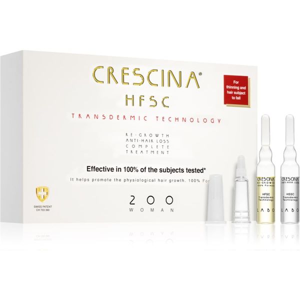 Crescina Crescina Transdermic 200 Re-Growth and Anti-Hair Loss грижа за растеж на косата против косопад за жени 20x3,5 мл.