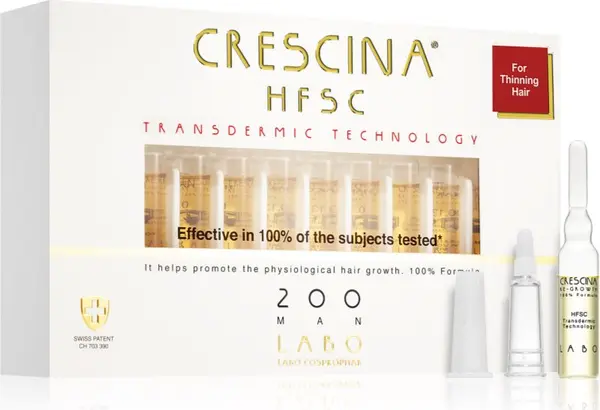 Crescina Crescina Transdermic 200 Re-Growth грижа за растеж на косата за мъже 20x3,5 мл.