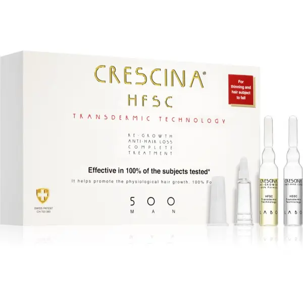 Crescina Crescina Transdermic 500 Re-Growth and Anti-Hair Loss грижа за растеж на косата против косопад за мъже 20x3,5 мл.