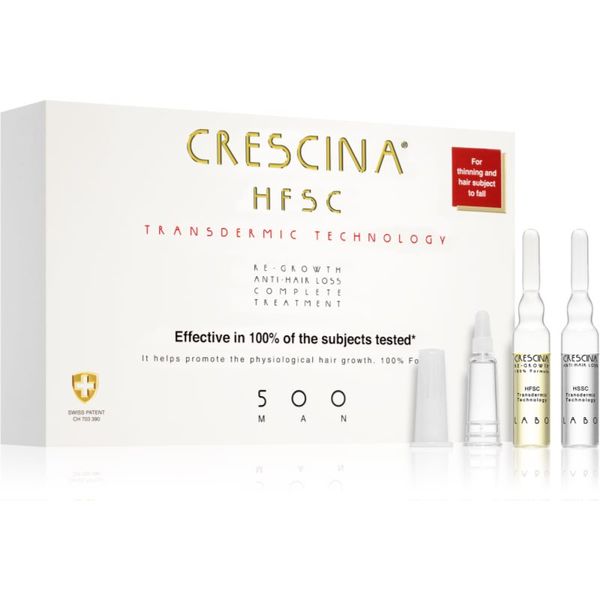 Crescina Crescina Transdermic 500 Re-Growth and Anti-Hair Loss грижа за растеж на косата против косопад за мъже 20x3,5 мл.