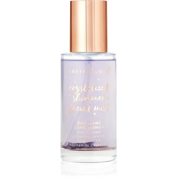 Crystallove Crystallove Amethyst Shimmer Facial Mist мъгла за лице за успокояване на кожата 100 мл.