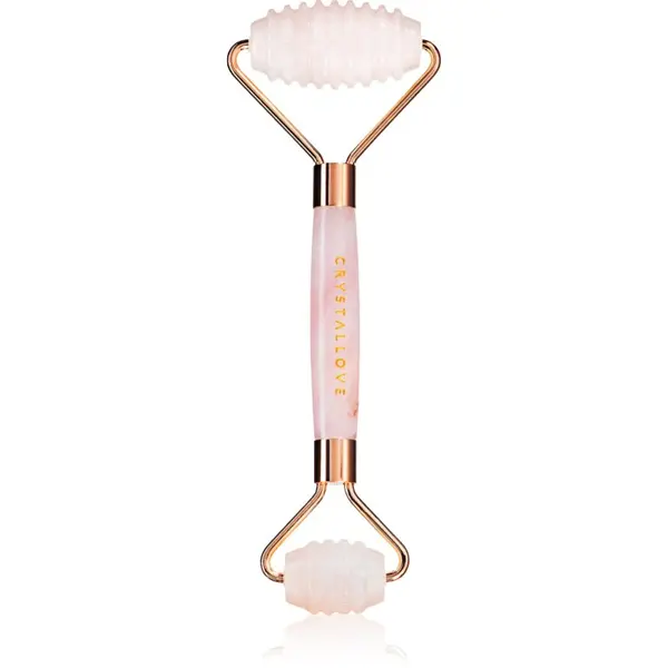 Crystallove Crystallove Rose Quartz 3D Teeth Roller масажно валяче за лице 1 бр.