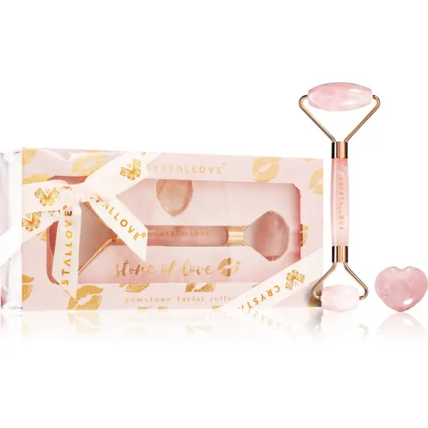 Crystallove Crystallove Rose Quartz Selflove Set масажно валяче за лице и масажно приспособление