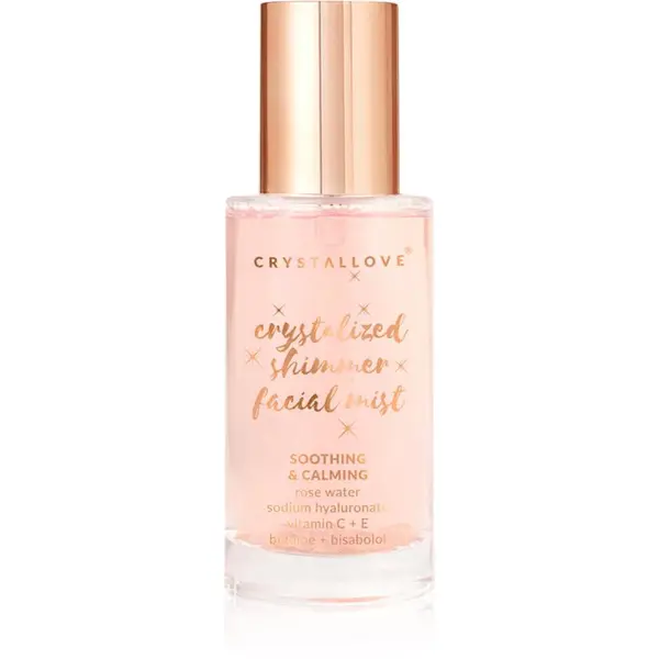 Crystallove Crystallove Rose Quartz Shimmer Facial Mist мъгла за лице за озаряване на лицето 100 мл.