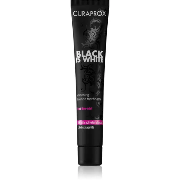 Curaprox Curaprox Black is White избелваща паста с активен въглен с хидроксиапатит вкус Fresh Lime-Mint 90 мл.
