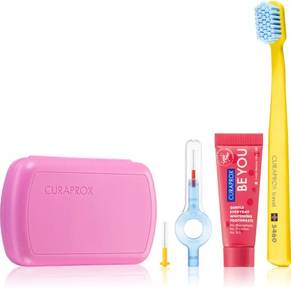 Curaprox Curaprox Travel Set комплект за пътуване за зъби, език и венци Pink