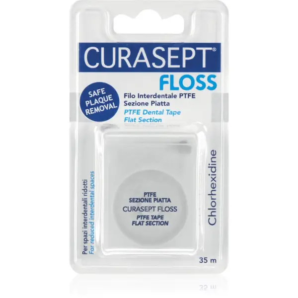 Curasept Curasept Dental Tape PTFE Flat Section лента за зъби с тефлоново покритие с антибактериална добавка 35 м