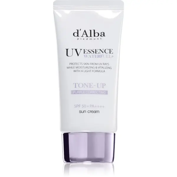 d'Alba d'Alba Waterfull Purple Correcting Tone-Up Sun Cream тониращи слънцезащитни продукти за освежаване и хидратация SPF 50+ 50 мл.