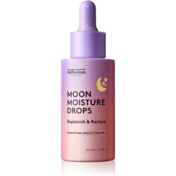 delhicious delhicious MOON MOISTURE DROPS подхранващ маслен серум за регенерация и възстановяване на кожата 40 мл.