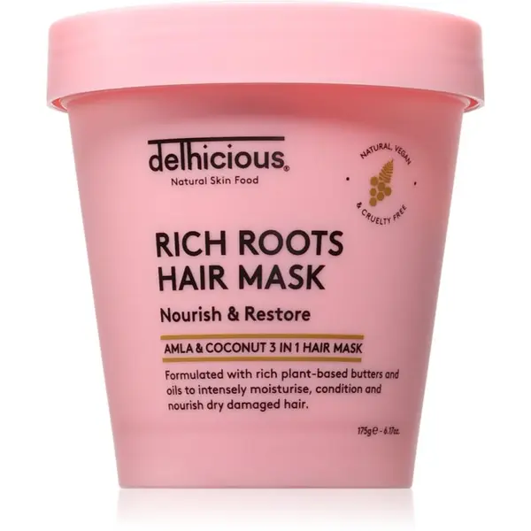 delhicious delhicious RICH ROOTS Nourishing Hair Mask подхранваща маска за коса 3 в 1 175 гр.