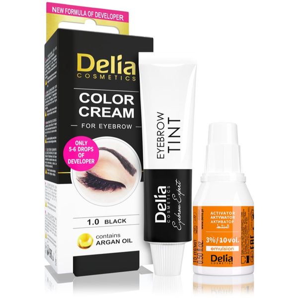 Delia Cosmetics Delia Cosmetics Argan Oil цвят за вежди цвят 1.0 Black 15 мл.