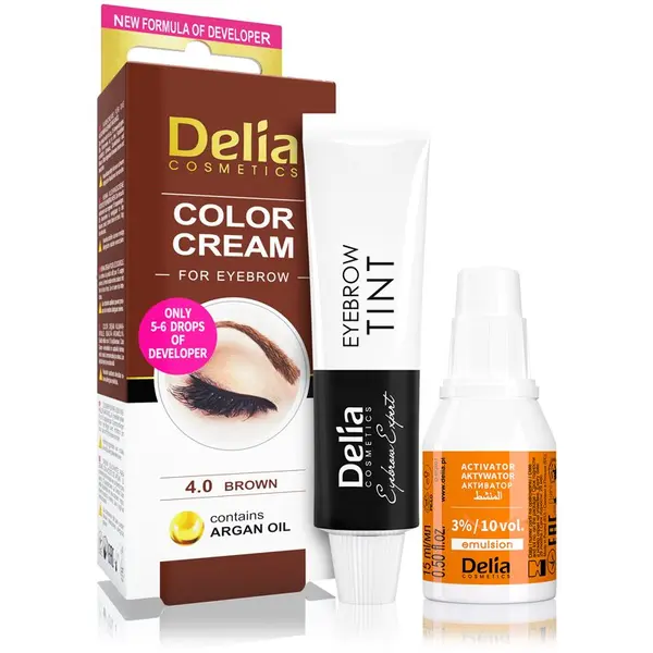 Delia Cosmetics Delia Cosmetics Argan Oil цвят за вежди цвят 4.0 Brown 15 мл.